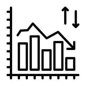 Market Fluctuation, Statistics, Up Down, Stock Market, Stock Exchange  icon