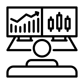 Trading, Trader, User, Stock, Bar Chart  icon