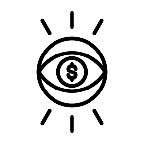 Vision, Visible, Eye, Money, Invest   icon