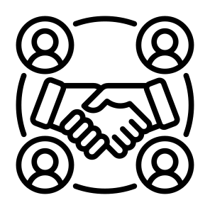 Collaborative, Merger, Team, Relationship, Client, Customer  icon