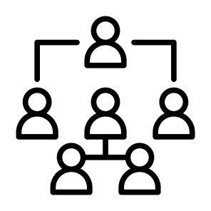 Organization Structure, Structure, Teamwork, Management, Coordinator, Leader icon