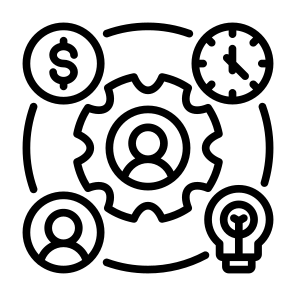 Resource Allocation, Resource, Allocation, Human Resource, Asset, Process  icon