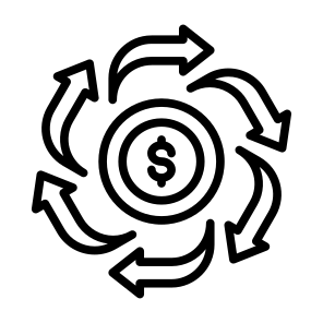 Cash Flow, Money, Flow, Circulation, Expense icon