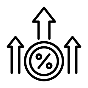 Interest, Sale, Rate, Up,  Interest Rate icon