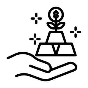 Return On Investment, Plant, Management, Gold, Growth icon