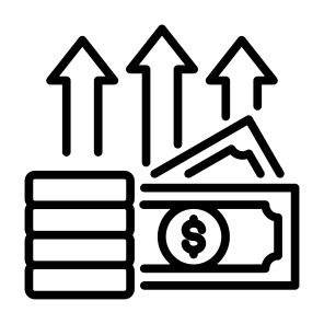 Yield, Money, Increase, Cash, Investment icon
