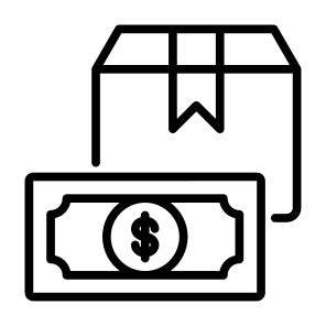 Cash Payment, Money, Product, Delivery Box, Shipping, Ecommerce icon
