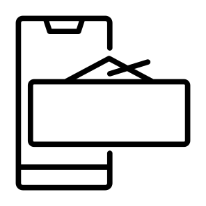 Close, Sign, Signboard, Mobile Phone, Open icon