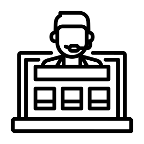 Customer Service Agent, Call, Laptop, Support, Call Center Agent, Ecommerce icon