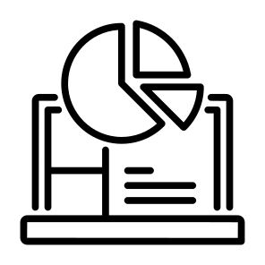 Pie Chart, Diagram, Statistics, Graph, Laptop icon