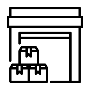 Warehouse, Box, Factory, Storage, Stock, Ecommerce icon