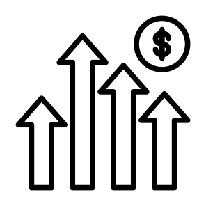 Competition, Growth, Profit, Success, Up Arrows icon