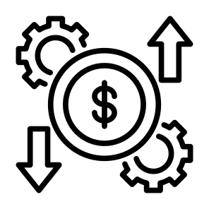 Expense, Money, Effective, Fluctuate, Efficiency icon