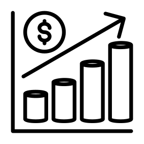 Profit Growth, Money, Economy, Investment, Statistics icon