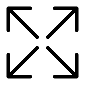 Full Screen, Expand, Extend, Direction, Arrows, Orientation, Multimedia, Interface icon