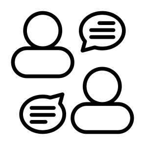 Comunications, People, Speech Bubble, Discussion, Consulting  icon