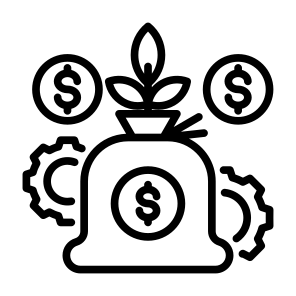 Asset Management, Wealth, Money Management, Money Bag, Setting  icon