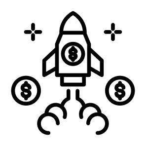 Startup Business, Money, Rocket Launch, Business, Start Business  icon