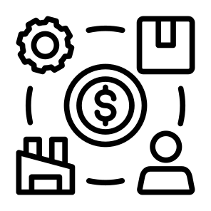 Value Chain, Management, Supply Chain, Consumer, Factory  icon
