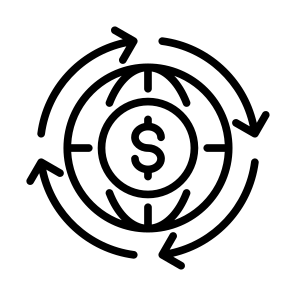 Circular Economy, Global Economy, Cash Flow, World Wide, Investment, Economy  icon