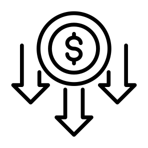 Cost Reduction, Cost, Reduction, Money, Low Price, Decrease icon