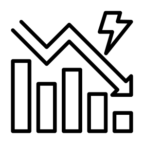 Decrease, Reduction, Reduce, Economics, Loss, Recession  icon