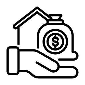Asset, Loan, Real Estate, Money Bag, Takeover icon