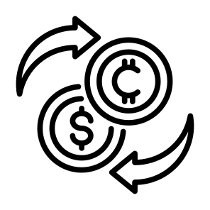 Exchange, Dollar, Conversion, Crypto, Currency icon