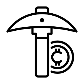 Mining, Bitcoin, Digital, Money, Crypto, Cryptocurrency, Finance, Pickaxe icon