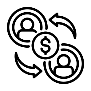 Pp, Peer To Peer, Transaction, Finance, Change, Online, Share, Networking icon