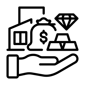 Assets, Property, Cash, Money, Jewelry, Diamond icon