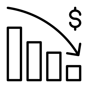 Bankrupt, Bankruptcy, Recession, Loss, Chart, Decrease  icon