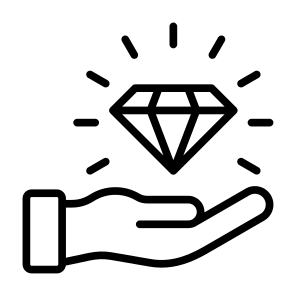 Benefits, Give, Assets, Economics, Growth, Diamond  icon
