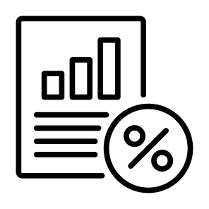 File, Report, Tax, Statistics, Percentage, Document  icon