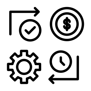 Efficiency, Efficient, Cost, Process, Real Time  icon
