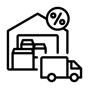 Wholesale, Sales, Discount, Shipping And Delivery, Warehouse  icon