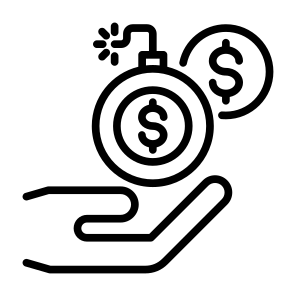 Debt, Venture, Fund, Crisis, Explosive, Business And Finance, Money, Loan icon