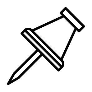 Push Pin, Pin, Thumbtack, Tack, Button, Push, Save, Tool icon