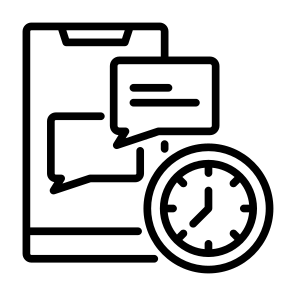 Response, Quick, Question, Customer Service, Communications, Chat, Time, Clock icon