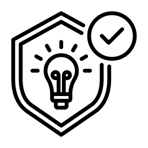 Intellectual Property, Innovation, Idea, Safety, Protection, Security  icon