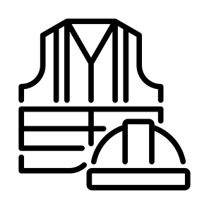 High Visibility Vest, Security, Protection, Helmet, Life Vest icon