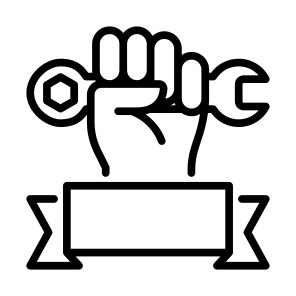 Labor Day, Wrench, Worker, Ribbon, Hands And Gestures icon