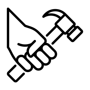 Union, Hammer, Worker, Construction And Tools, Hands And Gestures  icon