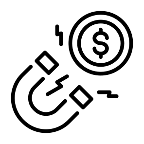 Attract, Money, Income, Magnet, Attraction, Profit icon