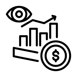 Investment, Money, Sales, Prediction, Vision, Growth icon