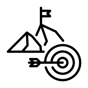 Mission, Planning, Success, Goal, Target, Mountain icon