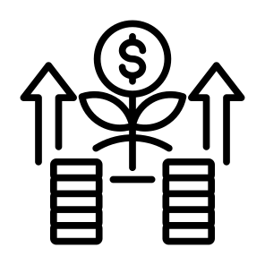 Profits, Income, Money, Investment, Growth, Increase icon