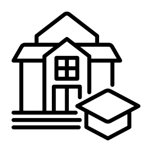 University, Building, Graduation Cap, Government, Institution icon