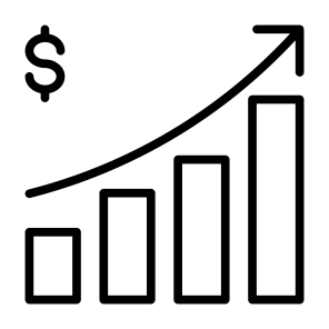 Growth, Statistics, Money, Benefit, Increase icon