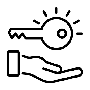 Key, Key Features, Ownership, Guarantee, Security  icon